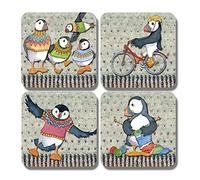 Emma Ball"Woolly Puffins" Coasters - Set of 4