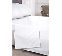 Emma Barclay 180 Thread Count Percale Fitted Sheet in White - Bunk Bed
