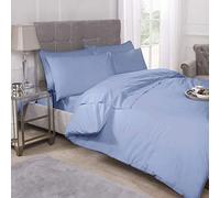 Emma Barclay 180 Thread Count Percale Fitted Valance Sheet in Blue - King Bed