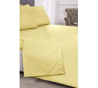 Emma Barclay 180 Thread Count Percale Fitted Valance Sheet in Lemon - King Bed