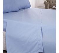 Emma Barclay 180 Thread Count Percale Flat Sheet in Blue - Double Bed