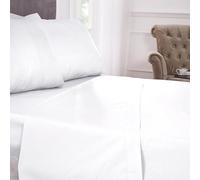 Emma Barclay 180 Thread Count Percale Flat Sheet in White - Super King Bed