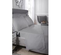 Emma Barclay 200 Thread Count Luxury Egyptian Cotton Fitted Sheet in Silver - Super King Bed