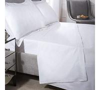 Emma Barclay 200 Thread Count Luxury Egyptian Cotton Flat Sheet in White - Single Bed