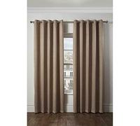 Emma Barclay Ambiance Thermal Blackout Eyelet Curtains - 3D Embossed Curtains With Reflective Reverse Weave in Taupe - Width 46 x Drop 72" (116 x 183cm)