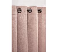 Emma Barclay Ambiance Thermal Blackout Eyelet Curtains - 3D Embossed Curtains With Reflective Reverse Weave in Blush Pink - Width 66 x Drop 54" (168 x 137cm)
