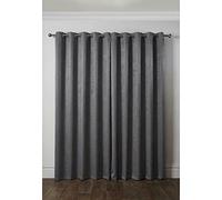 Ambiance Thermal Blackout Eyelet Curtains - 3D Embossed Curtains With Reflective Reverse Weave in Charcoal - Width 46 x Drop 72" (116 x 183cm)