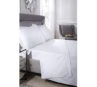 Emma Barclay 400 Thread Count Cotton-Flat Sheet in White-Double, 100%