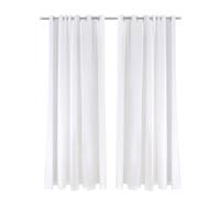 Emma Barclay Lined Eyelet Voile Curtain Pair in White - Width 66 x Drop 72" (168 x 183cm)