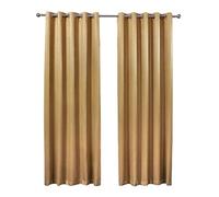 Emma Barclay Ambiance Eyelet Curtains - Soft Suede Velvet Look Textured Ring Top Curtains for Bedroom & Living Room - Softens Daylight & Adds Privacy (Ochre Yellow, W 66" x L 72" (2 Panels))