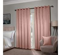 Emma Barclay Ambiance Thermal Blackout Eyelet Curtains - 3D Embossed Curtains With Reflective Reverse Weave in Blush Pink - Width 66 x Drop 90" (168 x 228cm)