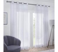 Emma Barclay Aries - Eyelet Voile Curtain Panel in White - 57x54 (145x137cm)