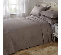 Emma Barclay Athena Quilted Paisley Motif Bedspread Set in Mink - Single Bed
