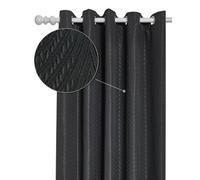 Emma Barclay Aura Lined Eyelet Curtains, Black - 46 X 54 Inch Pair