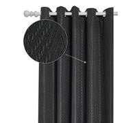 Emma Barclay Aura Lined Eyelet Curtains, Black - 66 X 54 Inch Pair