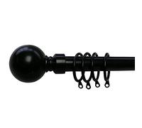 Emma Barclay Ball Pole 25/28 Extendable Curtain Pole in Black - 120-210cm