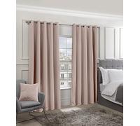 Emma Barclay - Blackout Curtains for Bedroom Living Room Thermal Insulated Woven Eyelet Blackout Curtains Cali Collection (46” x 54” Inch)(Blush Pink)