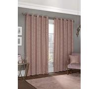 Emma Barclay Hartford - Woven Thermal Blackout Eyelet Curtains in Blush Pink - Width 46 x Drop 54" (116 x 137cm)