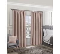 Emma Barclay - Blackout Curtains for Bedroom Living Room Thermal Insulated Woven Pencil Pleat Blackout Curtains Cali Collection (90” x 90” Inch)(Blush Pink)