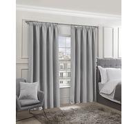 Emma Barclay - Blackout Curtains for Bedroom Living Room Thermal Insulated Woven Pencil Pleat Blackout Curtains Cali Collection (46” x 72” Inch)(Gray)
