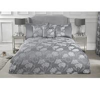 Emma Barclay Blossom - Embellished Jacquard Duvet Set in Silver - Super King