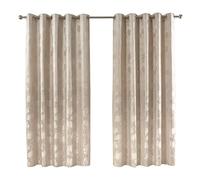 Emma Barclay Blossom Eyelet Curtains - Lined Heavyweight Floral Ring Top Curtains for Bedroom, Living Room & Lounge - Softens Daylight & Adds Privacy (Cream, W 46" x L 54" (2 Panels))