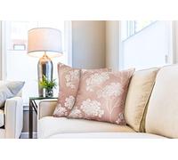 Emma Barclay Blossom - Jacquard Cushion Cover in Blush Pink - 17x17 (43x43cm)