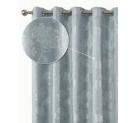 Emma Barclay Blossom Eyelet Curtains - Lined Heavyweight Floral Ring Top Curtains for Bedroom, Living Room & Lounge - Softens Daylight & Adds Privacy (Duck Egg Blue, W 90" x L 72" (2 Panels))