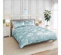 Emma Barclay Blossom - Embellished Jacquard Duvet Set in Duck Egg - Double