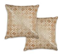 Bohemia Geometric Satin Chenille Cushion Cover - Gold - Emma Barclay | TJ Hughes Orange