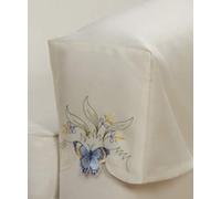 Emma Barclay Butterfly Embroidered Table Runner in Blue - 16x36 (40x91cm)