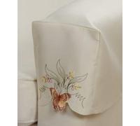 Emma Barclay Butterfly Embroidered Tray Cloth in Spice - 12x18 (30x46cm)