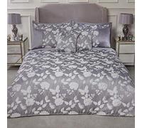 Emma Barclay Butterfly Meadow - Embellished Jacquard Duvet Set in Silver - Single