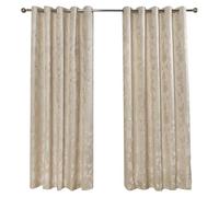 Emma Barclay Butterfly Meadow Eyelet Curtains - Lined Light Filtering Floral Leaf & Butterfly Ring Top Curtains for Bedroom & Living Room (Cream, W 90" x L 90" (2 Panels))