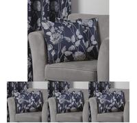 Emma Barclay Butterfly Meadow - Jacquard Cushion Cover in Navy - 17x17 (43x43cm) (Pack of 4)