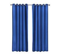 Emma Barclay Cali Curtains - Soft Plain Eyelet & Pencil Pleat Curtain Pair for Bedroom & Living Room (Blue, W 46" x L 54" (2 Panels), Eyelet)