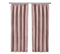 Emma Barclay - Blackout Curtains for Bedroom Living Room Thermal Insulated Woven Pencil Pleat Blackout Curtains Cali Collection (46” x 54” Inch)(Blush Pink)
