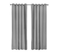 Emma Barclay Cali Curtains - Soft Plain Eyelet & Pencil Pleat Curtain Pair for Bedroom & Living Room (Silver, W 46" x L 54" (2 Panels), Eyelet)