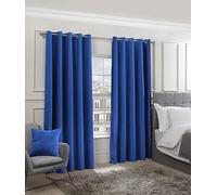 Emma Barclay Cali Eyelet - Woven Thermal Blackout Eyelet Curtains in Blue - Width 46 x Drop 54" (116 x 137cm)