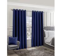 Emma Barclay Cali Eyelet - Woven Thermal Blackout Eyelet Curtains in Navy - Width 46 x Drop 72" (116 x 183cm)