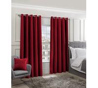 Emma Barclay Cali Eyelet - Woven Thermal Blackout Eyelet Curtains in Red - Width 66 x Drop 72" (168 x 183cm)