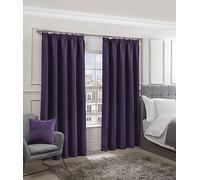 Emma Barclay Cali Pencil Pleat - Woven Thermal Blackout Pencil Pleat Curtains in Amethyst - Width 66 x Drop 90" (168 x 228cm)