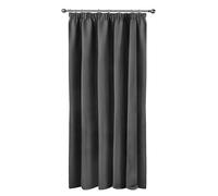 Emma Barclay Cali Pencil Pleat - Woven Thermal Blackout Pencil Pleat Door Curtain in Charcoal - Width 46" x 84"Drop (116x213cm)