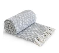 Throw Blanket for Sofas Bed Runner Diamond Geometric Soft Cotton Casablanca