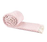 Casablanca - Scandi Woven Recycled Cotton Chair Sofa Setee Bed Throw Over Blanket in Blush Pink - 70x100 (178x254cm) - Emma Barclay | TJ Hughes
