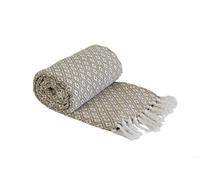 Casablanca - Scandi Woven Recycled Cotton Chair Sofa Setee Bed Throw Over Blanket in Taupe - 90x100 (228x254cm) - Emma Barclay | TJ Hughes