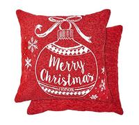 Emma Barclay Chenille Christmas - Cushion Cover 'Merry Christmas' - 17x17 (43x43cm)