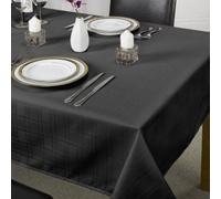 Emma Barclay Chequers Jacquard Round Tablecloth, Black - 160 Cm Round