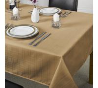 Emma Barclay Chequers Jacquard Round Tablecloth, Coffee Brown - 178 Cm Round