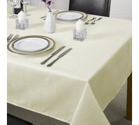 Emma Barclay Chequers Jacquard Round Tablecloth, Cream - 160 Cm Round